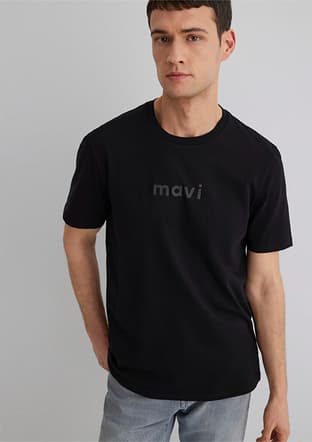 M0612732-900 Erkek Siyah Baskılı T-shirt - 2
