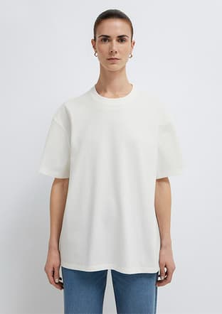 M1613903-80194 Kadın Beyaz Basic T-shirt - 2