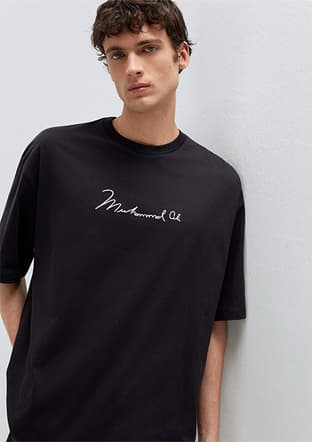 M0613191-900 Erkek Siyah Baskılı T-shirt - 2