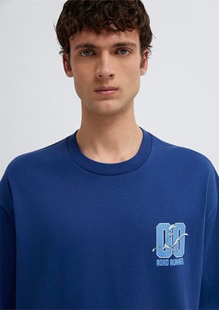 M0613200-70758 Erkek Lacivert Baskılı T-shirt - 3