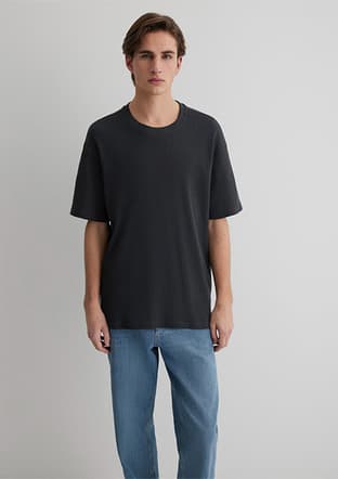 M0612724-70092 Erkek Siyah Kısa Kol T-shirt - 2
