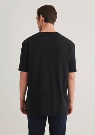 M0612189-900 Erkek Siyah Baskılı T-shirt - 3