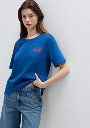 M1613908-85317 Kadın Mavi Baskılı T-shirt - 2