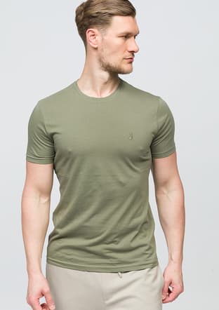 25Yjeeo04623 Erkek Yeşil Bisiklet Yaka T-shirt - 1