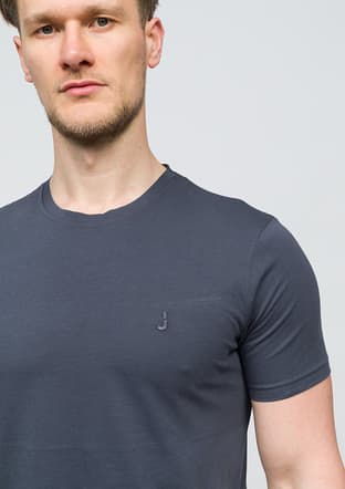 25Yjeeo04623 Erkek Antrasit Bisiklet Yaka T-shirt - 2