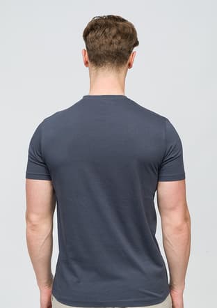 25Yjeeo04623 Erkek Antrasit Bisiklet Yaka T-shirt - 3