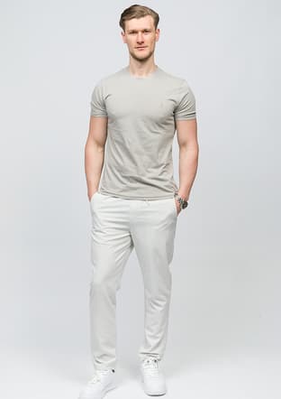 25Yjeeo04623 Erkek Gri Bisiklet Yaka T-shirt - 1