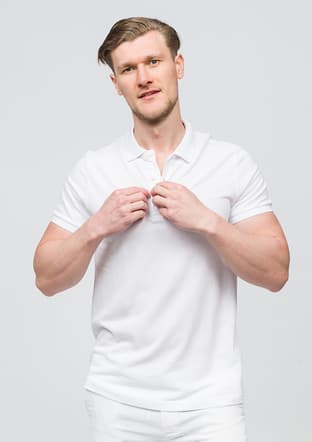 25Yjeeo04613 Erkek Beyaz Polo Yaka T-shirt - 2