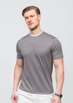 25Yjeeo04003 Erkek Gri Bisiklet Yaka T-shirt - 2