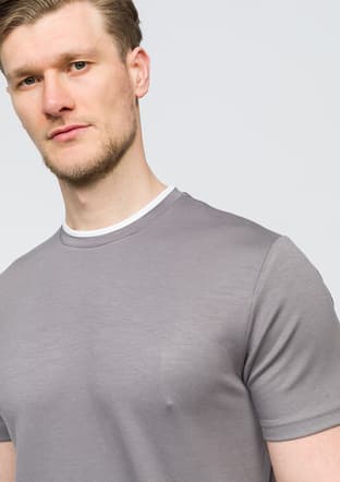 25Yjeeo04003 Erkek Gri Bisiklet Yaka T-shirt - 3