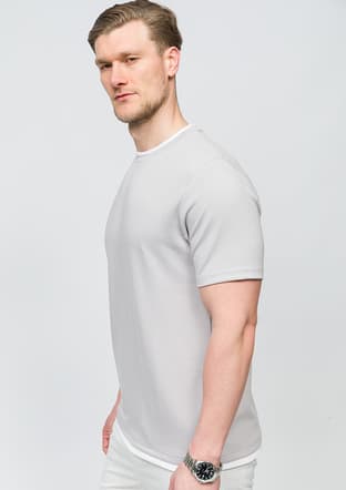 25Yjeeo04003 Erkek Gri Bisiklet Yaka T-shirt - 3