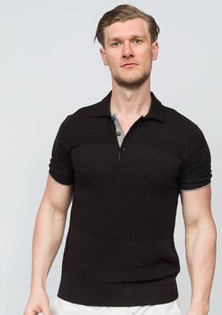 25 Bst Ortiz Erkek Siyah Triko T-shirt - 1