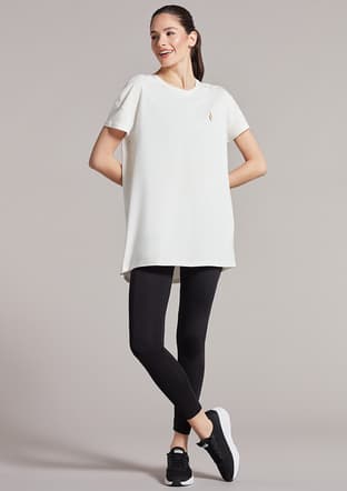 S221482-102 Kadın Beyaz Baskılı T-shirt - 2