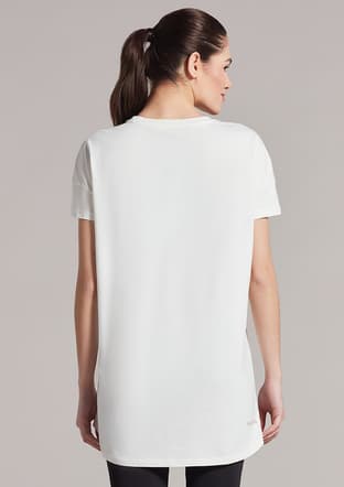 S221482-102 Kadın Beyaz Baskılı T-shirt - 3