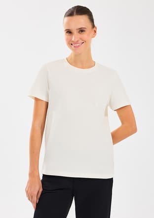 S2510029-102 Kadın Beyaz Baskılı T-shirt - 1