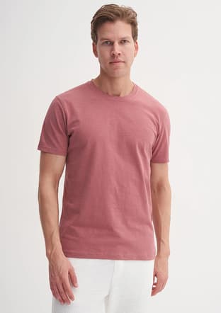 25Yceeo04602 Erkek Pembe Bisiklet Yaka T-shirt - 2