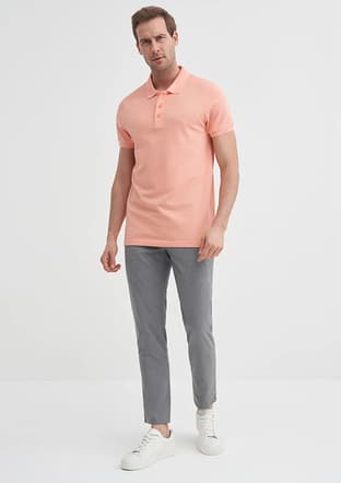 25Yceeo04613 Erkek Turuncu Polo Yaka T-shirt - 1