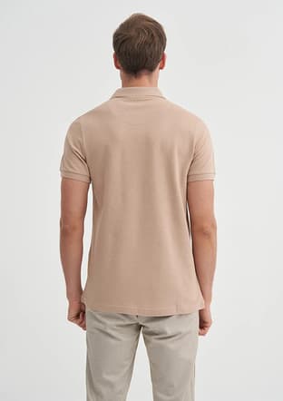25Yceeo04613 Erkek Bej Polo Yaka T-shirt - 3