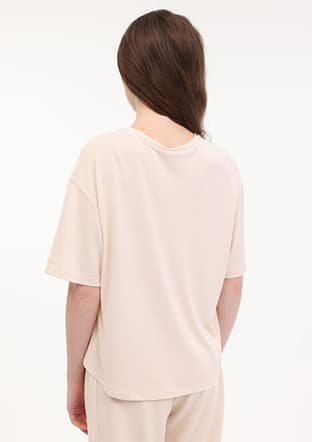 A10194093508010 Kadın Bej Kısa Kol T-shirt - 3