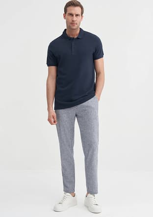 25Yceeo04613 Erkek Lacivert Polo Yaka T-shirt - 1