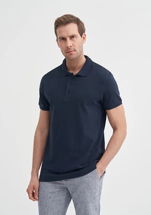 25Yceeo04613 Erkek Lacivert Polo Yaka T-shirt - 2