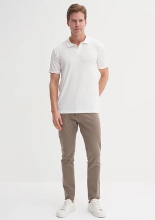 25Yceeo04204 Erkek Beyaz Polo Yaka T-shirt - 2