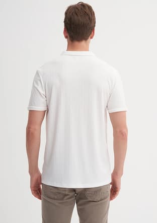 25Yceeo04204 Erkek Beyaz Polo Yaka T-shirt - 3