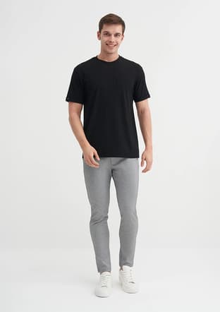 25Yceeo04253 Erkek Siyah Bisiklet Yaka T-shirt - 2