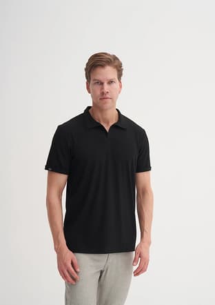 25Yceeo04204 Erkek Siyah Polo Yaka T-shirt - 1
