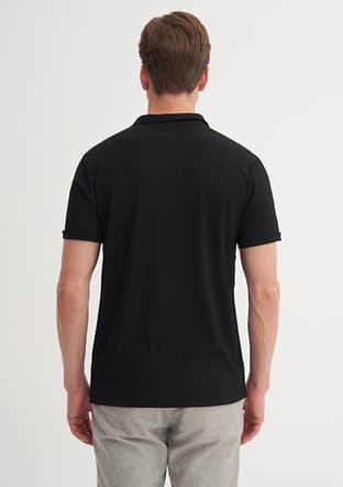 25Yceeo04204 Erkek Siyah Polo Yaka T-shirt - 3