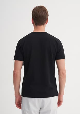 25Yceeo04202 Erkek Siyah Bisiklet Yaka T-shirt - 2
