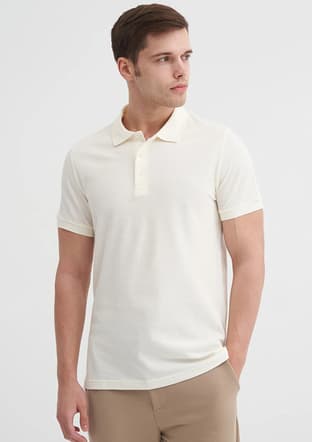 25Yceeo04613 Erkek Beyaz Polo Yaka T-shirt - 2