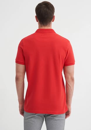 25Yceeo04613 Erkek Kırmızı Polo Yaka T-shirt - 3
