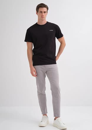 25Yceeo04233 Erkek Siyah Bisiklet Yaka T-shirt - 1