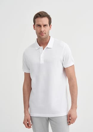 25Yceeo04613 Erkek Beyaz Polo Yaka T-shirt - 2