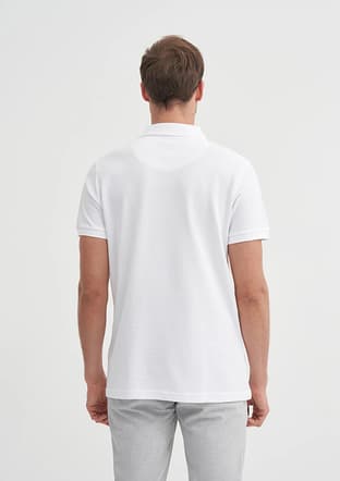 25Yceeo04613 Erkek Beyaz Polo Yaka T-shirt - 3