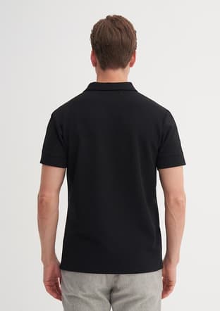 25Yceeo04201 Erkek Siyah Polo Yaka T-shirt - 2