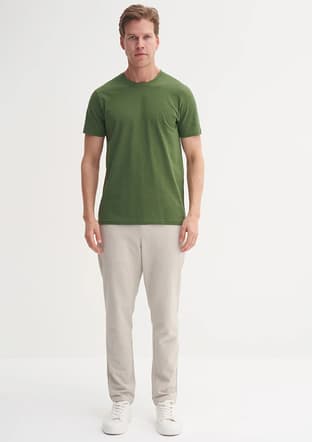 25Yceeo04602 Erkek Yeşil Bisiklet Yaka T-shirt - 2