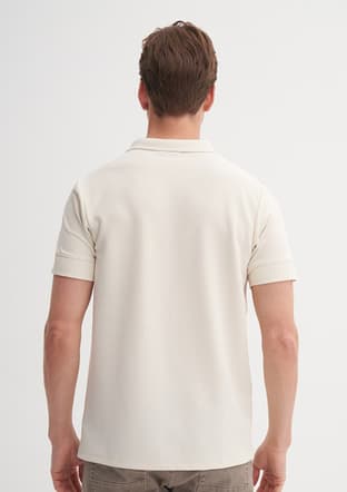 25Yceeo04201 Erkek Bej Polo Yaka T-shirt - 2