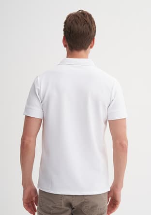 25Yceeo04201 Erkek Beyaz Polo Yaka T-shirt - 2