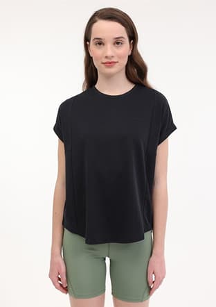 A10201180508010 Kadın Siyah Kısa Kol T-shirt - 1