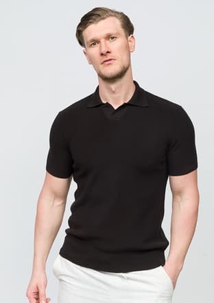 25 Bst Arana Erkek Siyah Triko T-shirt - 1