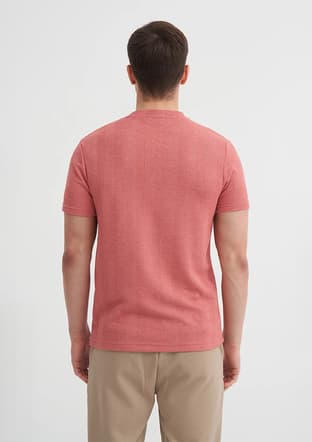 25Yceeo04177 Erkek Pembe Bisiklet Yaka T-shirt - 3