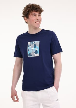 A10201270708010 Erkek Lacivert Kısa Kol T-shirt - 1