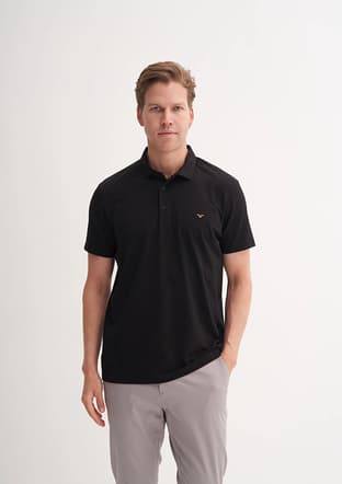 25Yceeo04008 Erkek Siyah Polo Yaka T-shirt - 1
