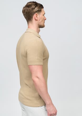 25 Bst Arana Erkek Bej Triko T-shirt - 3