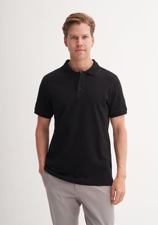 25Yceeo04221 Erkek Siyah Polo Yaka T-shirt - 1