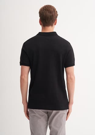 25Yceeo04221 Erkek Siyah Polo Yaka T-shirt - 2