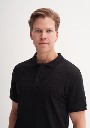 25Yceeo04221 Erkek Siyah Polo Yaka T-shirt - 3