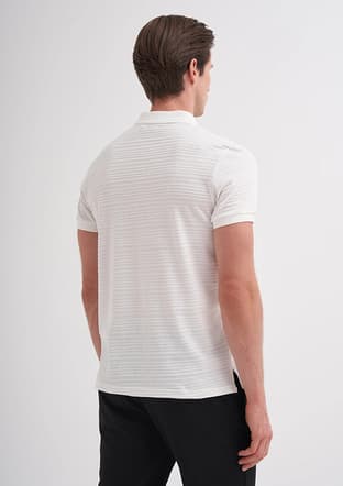 25Yceeo04221 Erkek Beyaz Polo Yaka T-shirt - 3
